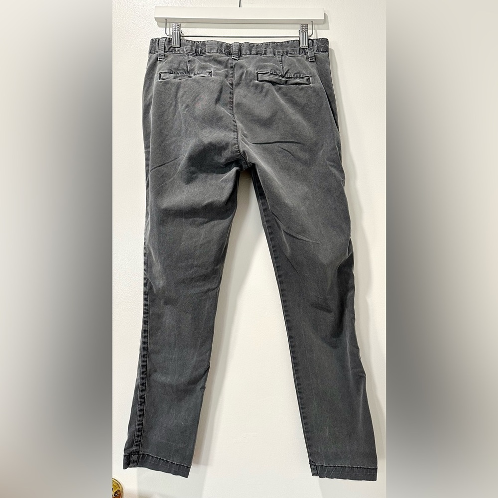 Gap Women Girlfriend Chinos Washed Black Gray Cotton Pants Striped Side Size 2 - Picture 2 of 13